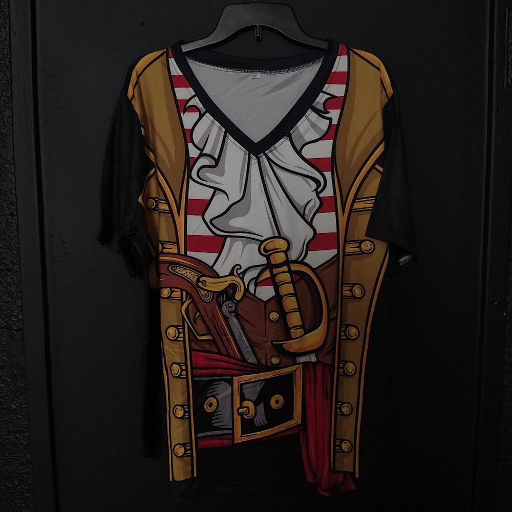 Pirate Costume Trompe L'Oeil Print Shirt Size XXL New Without Tags